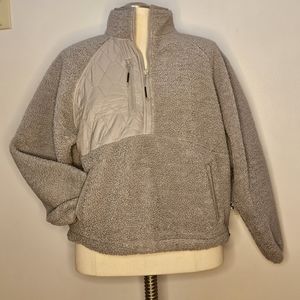 Quarter zip fuzzy active sweater